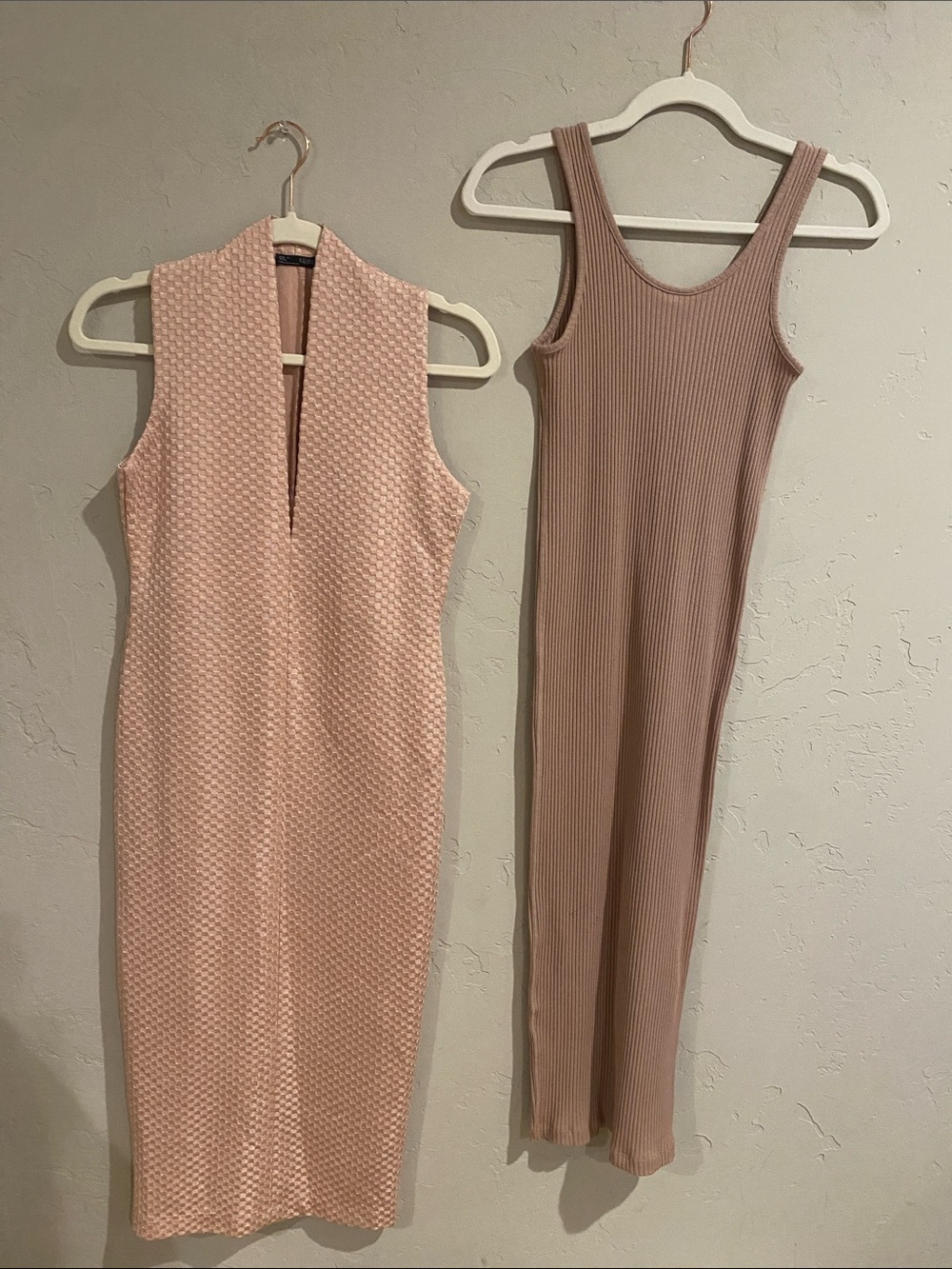 Zara Bodycon dress and H&M Bodycon dress both size M but fit like SM.